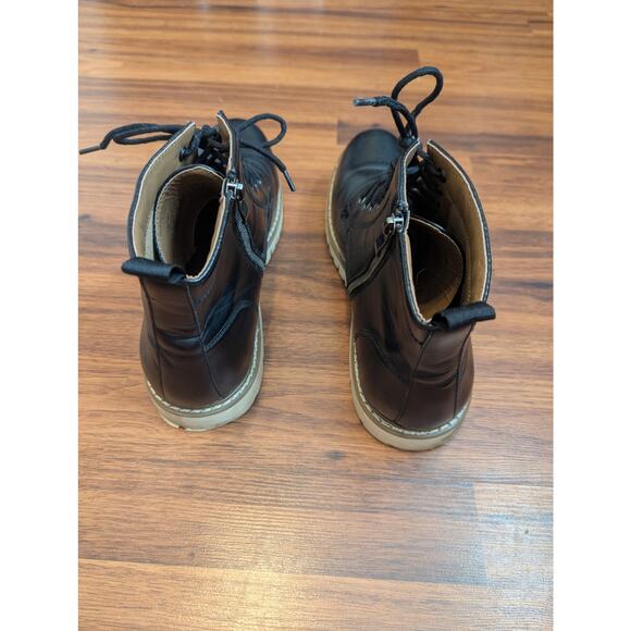 Steve Madden Mens Lace Up Combat Boots Size 12 Black Minimalist Grunge